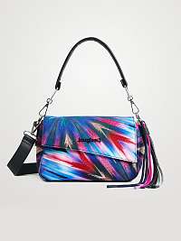 Ružovo-modrá dámska vzorovaná malá crossbody kabelka Desigual Levander Phuket