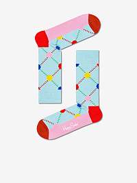 Ružovo-modré vzorované ponožky Happy Socks Argyle Dot