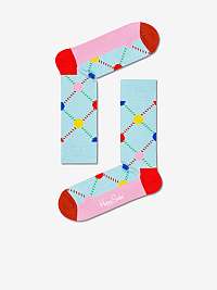 Ružovo-modré vzorované ponožky Happy Socks Argyle Dot