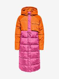 Ružovo-oranžový prešívaný kabát ONLY Becca
