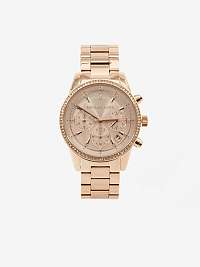Ružovozlaté dámske hodinky s nerezovým pásikom Michael Kors Ritz
