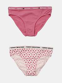 Ruzový 2 PACK dievčenských nohavičiek Tommy Hilfiger Bikini Logo