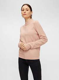 Ružový basic sveter Pieces Bianca