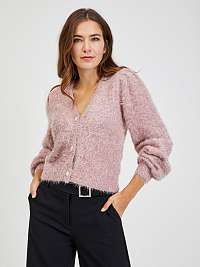 Ružový dámsky sveter s kovovými vláknami ORSAY