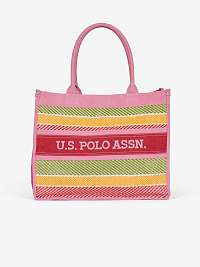 Ružový dámsky vzorovaný shopper US Polo Assn. El Dorado