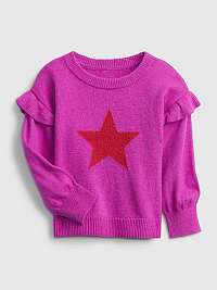Ružový dievčenský sveter s hviezdou GAP