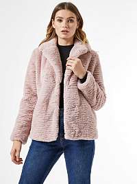 Ružový krátky kabát z umelého kožúšku Dorothy Perkins