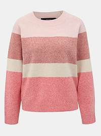 Ružový pruhovaný sveter VERO MODA Doffy