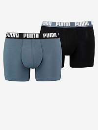 Sada dvoch pánskych boxeriek v čiernej a modrej farbe Puma