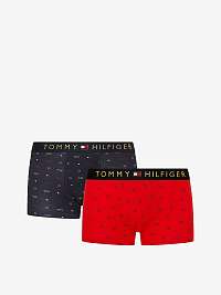 Sada dvoch pánskych vzorovaných boxeriek v tmavomodrej a červenej farbe Tommy Hilfiger