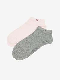 Sada dvoch párov dámskych ponožiek v sivej a ružovej farbe Calvin Klein