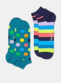 Sada dvoch párov modrých členkových ponožiek Happy Socks Big Dot
