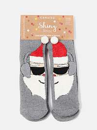 Sada dvoch párov šedých ponožiek s vianočným motívom CAMAIEU