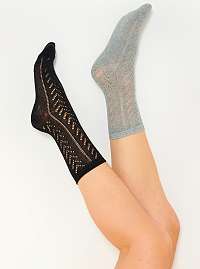 Sada dvoch ponožiek v čiernej a svetlošedej farbe CAMAIEU