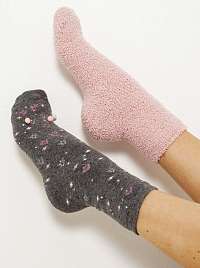 Sada dvoch ponožiek v šedej a ružovej farbe CAMAIEU