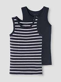 Sada dvoch tmavomodrých chlapčenských vzorovaných tielok name it Tank Top