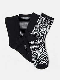 Sada piatich ponožiek v bielo-čiernej farbe CAMAIEU