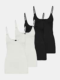 Sada štyroch basic tielok v čiernej a bielej farbe VERO MODA