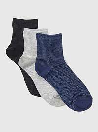 Sada tri párov ponožiek v tmavo modrej, šedej a čiernej farbe Camaieu