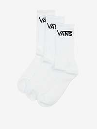 Sada tří párů unisex ponožek v bílé barvě VANS Classic Crew