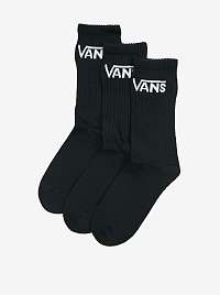 Sada tří párů unisex ponožek v černé barvě VANS Classic Crew