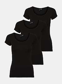 Sada troch čiernych basic tričiek VERO MODA