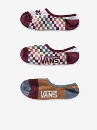 Sada troch dámskych ponožiek v hnedej a vínovej farbe VANS