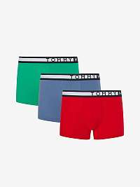 Sada troch pánskych boxeriek v červenej, modrej a zelenej farbe Tommy Hilfiger