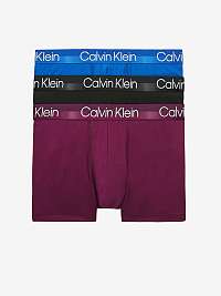 Sada troch pánskych boxeriek v modrej, čiernej a vínovej farbe Calvin Klein