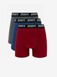 Sada troch pánskych boxeriek v sivej, modrej a červenej farbe ZOOT.lab