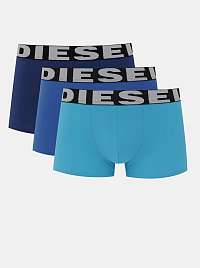 Sada troch pánskych modrých boxeriek Diesel