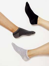 Sada troch párov členkových ponožiek v šedej a čiernej farbe Camaieu