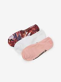 Sada troch párov dámskych ponožiek v ružovej a bielej farbe Converse