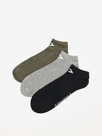 Sada troch párov pánskych ponožiek v kaki, šedej a čiernej farbe Converse