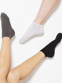 Sada troch párov ponožiek v čiernej a šedej farbe Camaieu