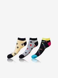 Sada troch párov unisex ponožiek v žltej, sivej a čiernej farbe Bellinda CRAZY IN-SHOE SOCKS 3x