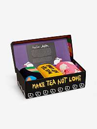 Sada troch vzorovaných ponožiek v čiernej, ružovej a žltej farbe Happy Socks Monty Python