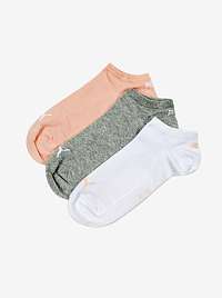 Sada unisex ponožiek v bielej, sivej a ružovej farbe Puma Sneaker Plain 3P