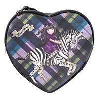 Santoro kockovaná kabelka v tvare srdca Gorjuss Tartan The Dark Streak