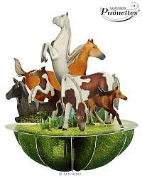 Santoro papierová 3D dekorácia Horses And Ponies 