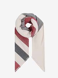 Šatky, šály pre ženy Tommy Hilfiger - béžová, tmavomodrá, červená