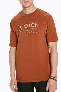 Scotch&Soda orieškové pánske tričko Garmet