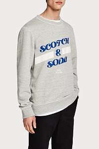 Scotch & Soda sivá pánska mikina Logo Art - XXL