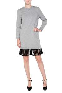 Scotch&Soda sivé športové šaty Ruffled Sweater Dress