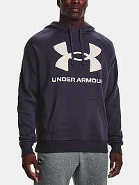 Šedá a fialová pánska mikina Under Armour UA Rival Fleece Big Logo HD