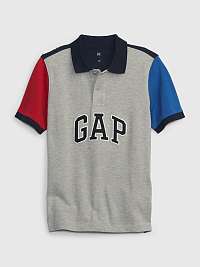 Šedé chlapčenské polo tričko s logom GAP