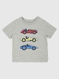 Šedé chlapčenské tričko GAP Cotton Racing Cars