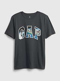 Šedé chlapčenské tričko s organickým logom GAP