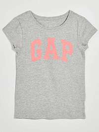 Šedé dievčenské tričko GAP s logom