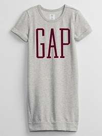 Šedé dievčenskú šaty teplákové šaty GAP Logo GAP